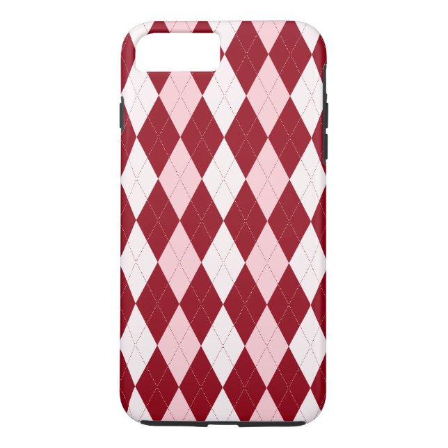 Red Argyle Crimson Pink Small Diamond Shape Case-Mate iPhone Case (Back)