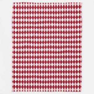 Red Argyle Crimson Pink Small Diamond Shape Fleece Blanket