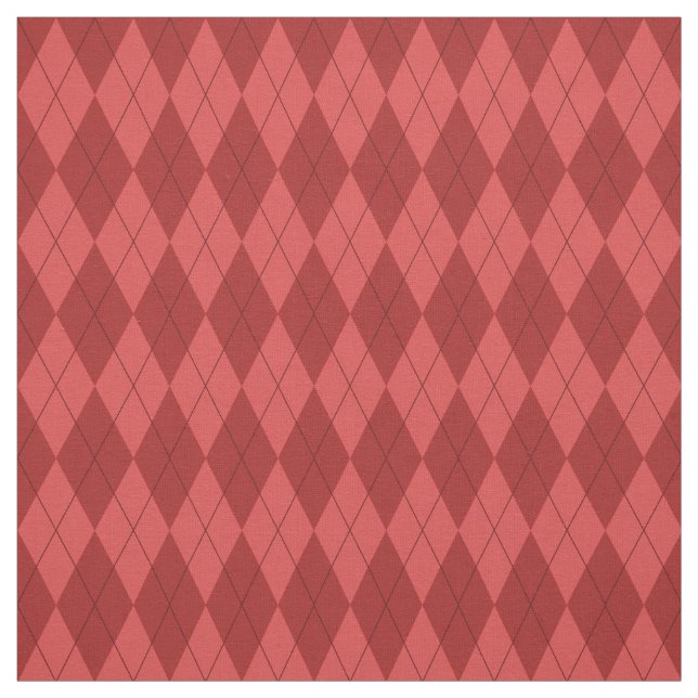 Red Argyle Pattern Fabric (Swatch)