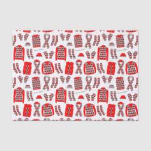 Red Argyle Pattern Items Tissue Paper