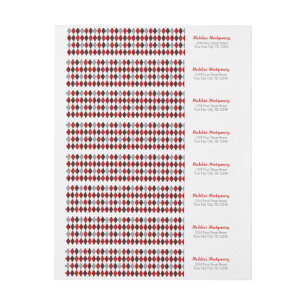 Red Argyle Raiders Wrap Around Label