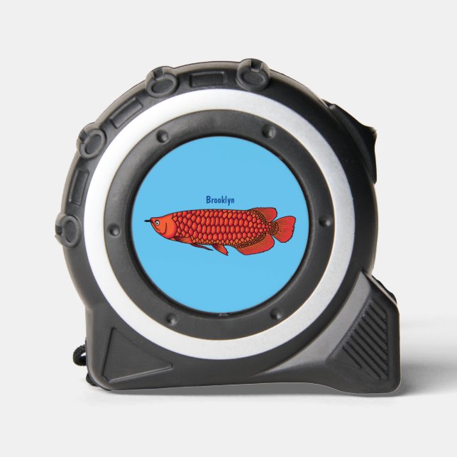 Red Arowana fish cartoon illustration  1 (Front)