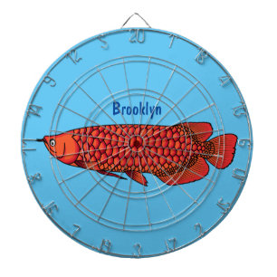 Red Arowana fish cartoon illustration  Dartboard