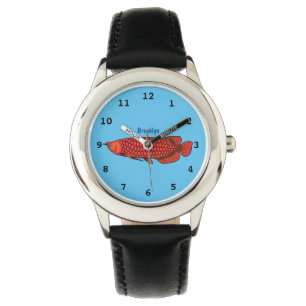 Red Arowana fish cartoon illustration  Watch