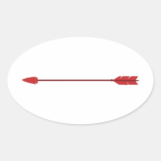 Red Arrow Oval Sticker (Front)