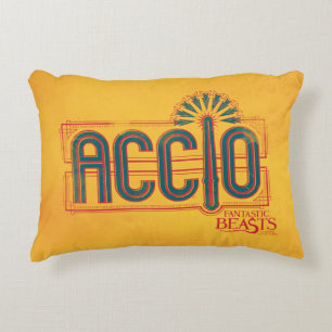Red Art Deco ACCIO™ Spell Graphic Accent Pillow