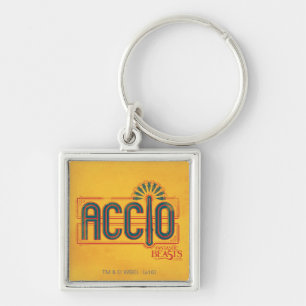 Red Art Deco ACCIO™ Spell Graphic Keychain