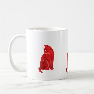 Red Art Deco Cat Coffee Mug
