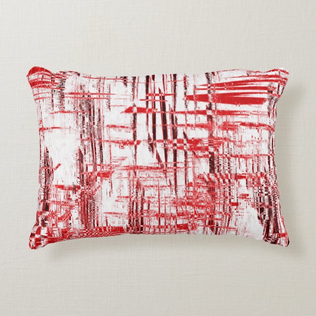 Red Art Deco Decorative Pillow (Front)