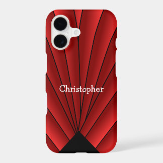 Red Art Deco Fan Design