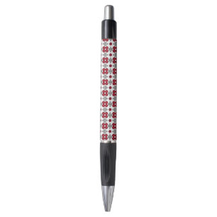 Red Art Deco Pattern Pen