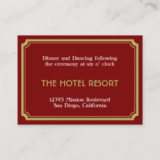Red art deco retro wedding reception enclosure card