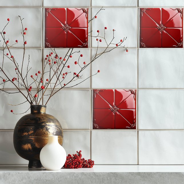Red Art Deco  Tile (Creator Uploaded)