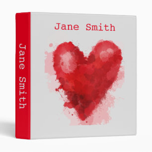 Red art hearts gothic art girl's student folder binder