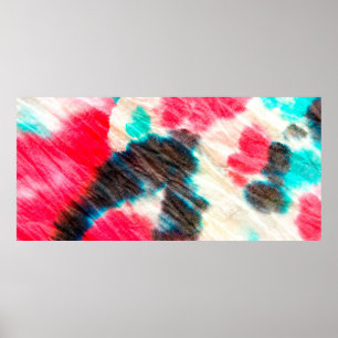Red Artistic Dirty. Shibori Pattern. Summer Brush Poster