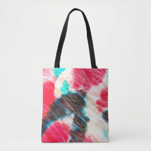 Red Artistic Dirty. Shibori Pattern. Summer Brush  Tote Bag