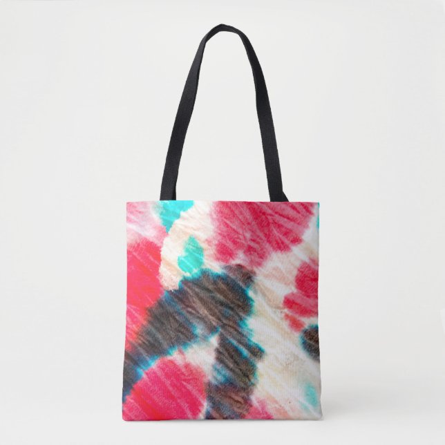 Red Artistic Dirty. Shibori Pattern. Summer Brush  Tote Bag (Front)
