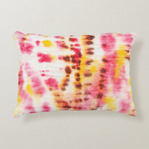 Red Artistic Dirty. Tie Dye Texture. Gray Brush Pa Accent Pillow