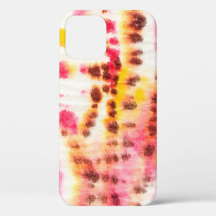Red Artistic Dirty. Tie Dye Texture. Grey Brush Pa iPhone 12 Case