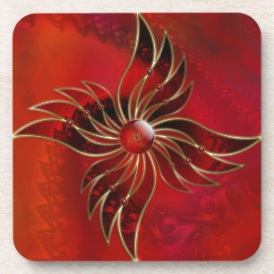 Red As the Flame Cork Coaster