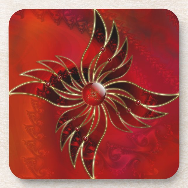 Red As the Flame Cork Coaster (Front)