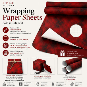 Red Ash Silence Wrapping Paper Sheet