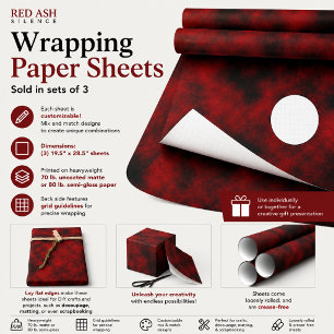 Red Ash Silence Wrapping Paper Sheet