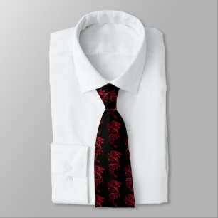 Red Asian Dragons  Tie