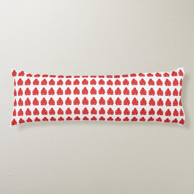 Red Asian Moods Buddah Boys Body Pillow (Front)