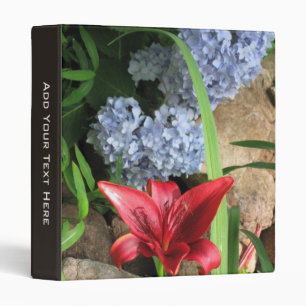 Red Asiatic Lily and Hydrangeas Binder
