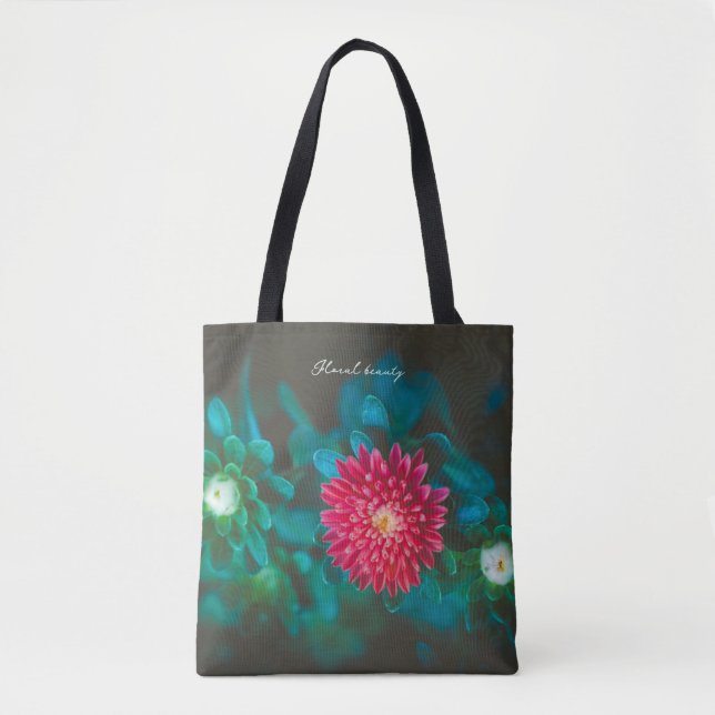 Red aster flower tote bag (Front)