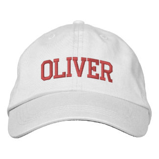 Red Athletic Block Monogram Custom Name Embroidered Hat