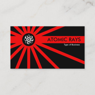 Red Atomic Rays Business Card