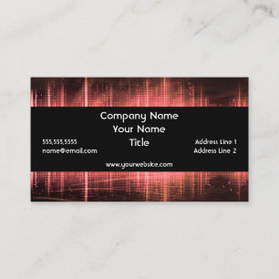 Red Audio Waveforms Sound DJ Audio Visual Business Card