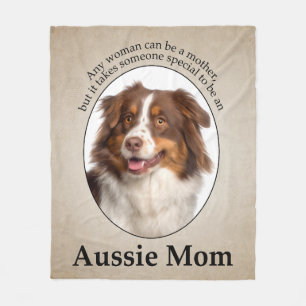Red Australian Shepherd Mom Fleece Blanket
