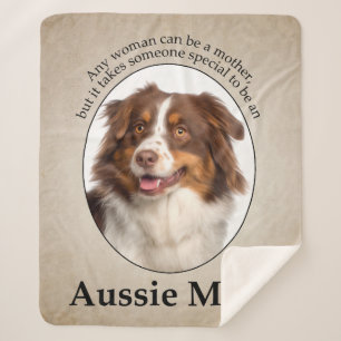 Red Australian Shepherd Mom Sherpa Blanket