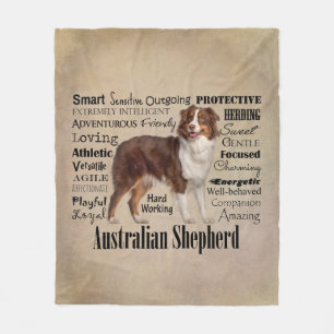 Red Australian Shepherd Traits Fleece Blanket