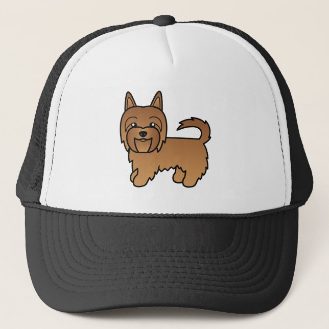 Red Australian Terrier Dog Cute Illustration Trucker Hat (Front)