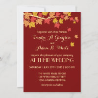 Red Automne Maple Feuille Invitation Mariage de au