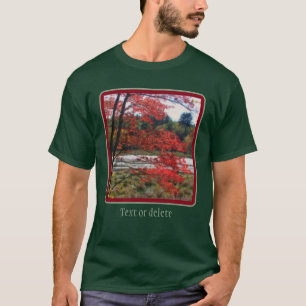 Red Autumn Foliage Marsh Personalized T-Shirt