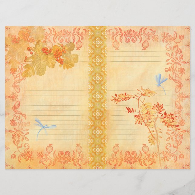 Red Autumn Junkjournal Paper (Front)