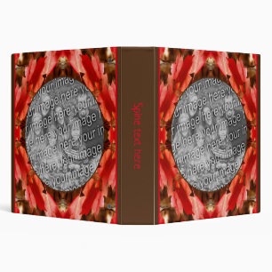 Red Autumn Leaves Nature Frame Add Your Photo Binder