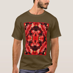 Red Autumn Leaves Nature Painting Abstract T-Shirt