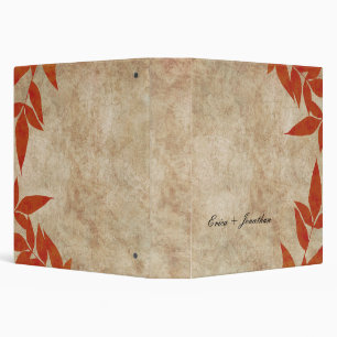 Red Autumn Leaves Vintage Binder