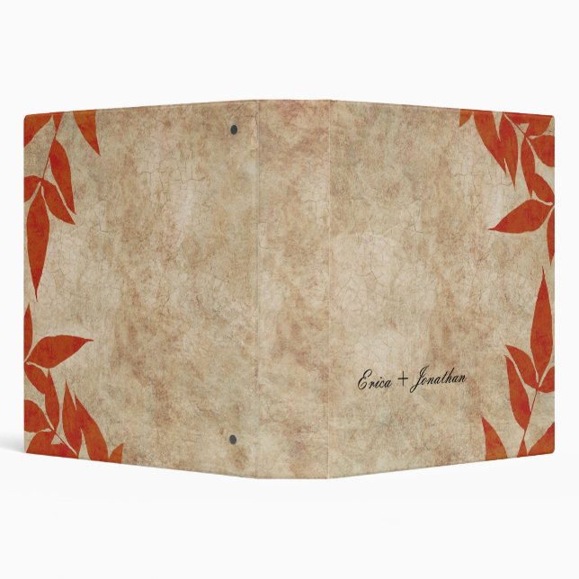 Red Autumn Leaves Vintage Binder (Background)