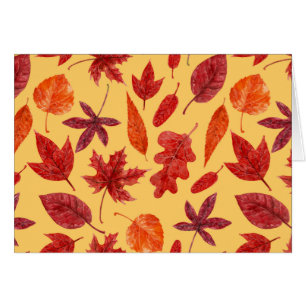 Red autumn leaves watercolor