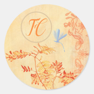 Red Autumn Personalized  Classic Round Sticker