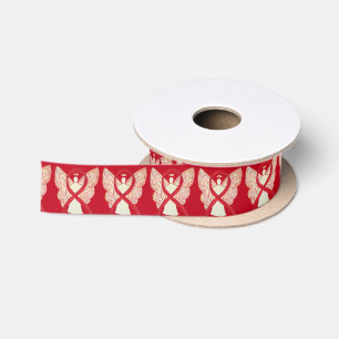 Red Awareness Ribbon Angel Custom Art Ribbons Satin Ribbon