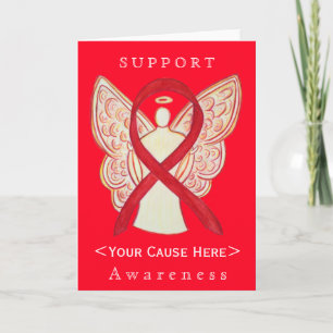 Red Awareness Ribbon Angel Customized Card