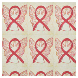 Red Awareness Ribbon Angel Fabric Art Material